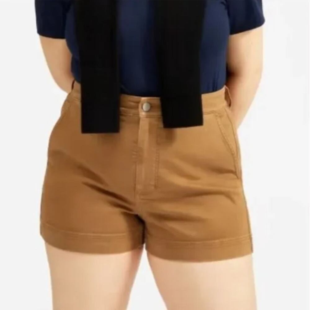 Everlane The Cotton Twill Shorts Tan 00 NWT